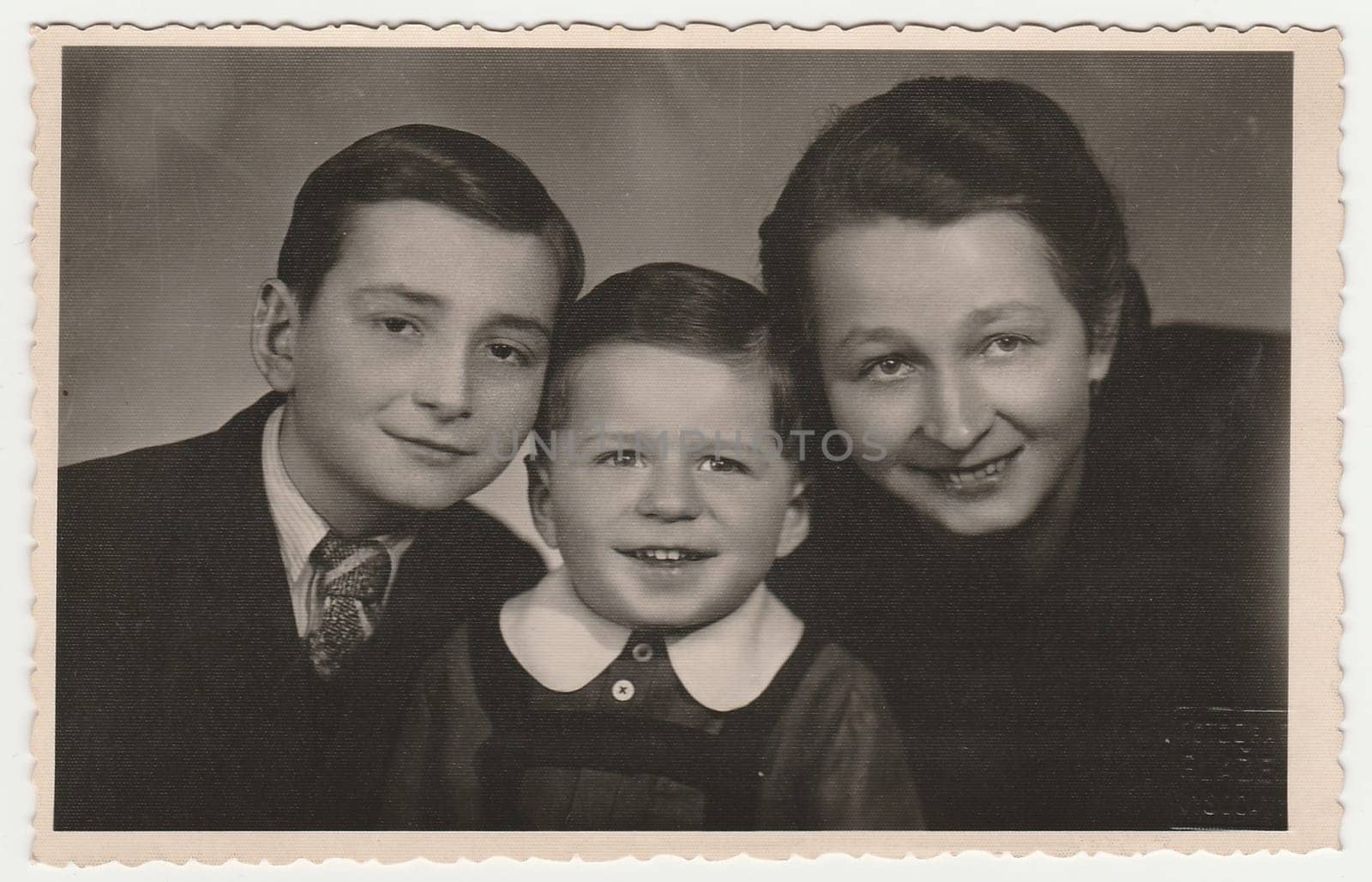 Vintage portrait of mother with children by roman_nerud