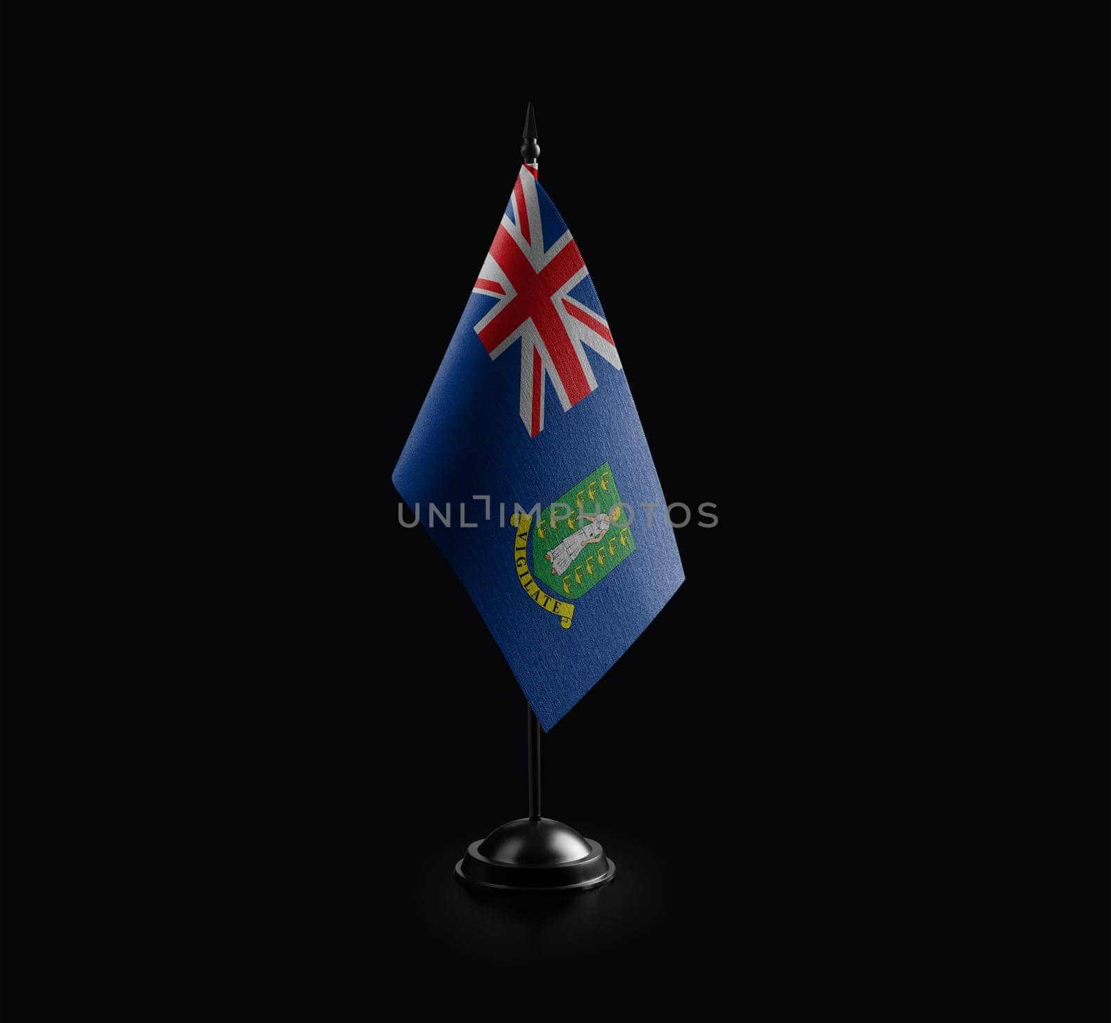 Small national flag of the British Virgin Islands on a black background.