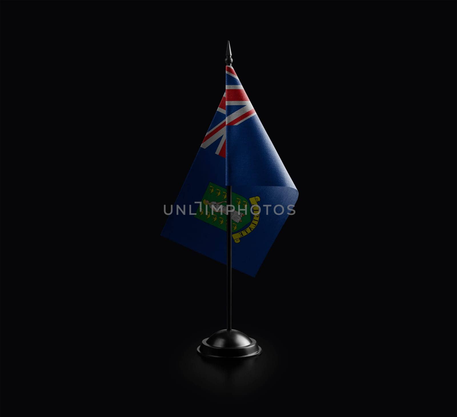 Small national flag of the British Virgin Islands on a black background.