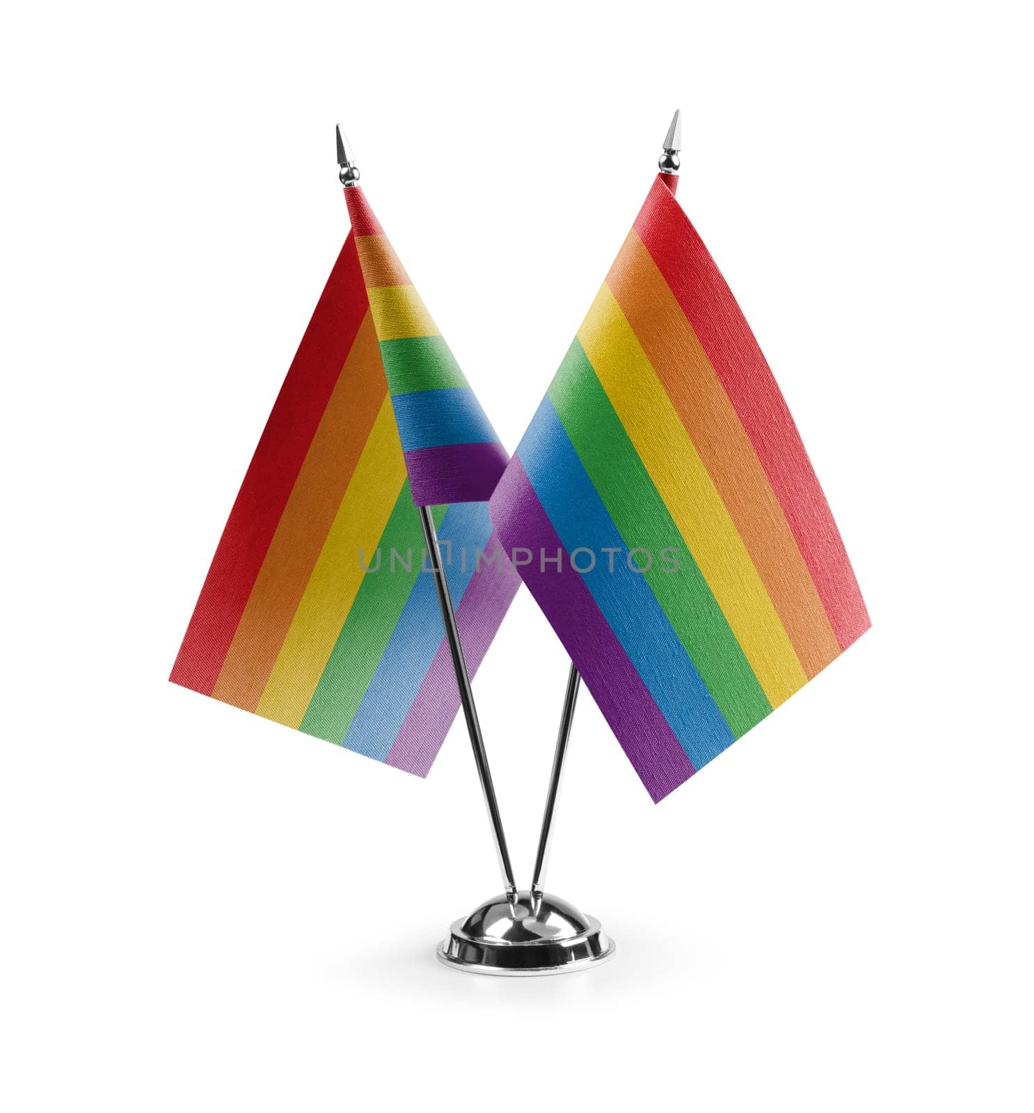 Small national flags of the lgbt on a white background by butenkow