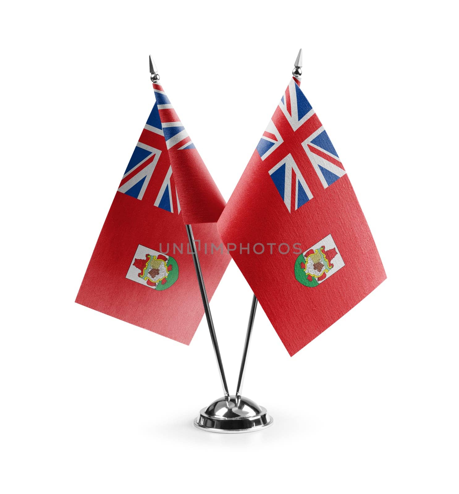 Small national flags of the Bermuda on a white background by butenkow