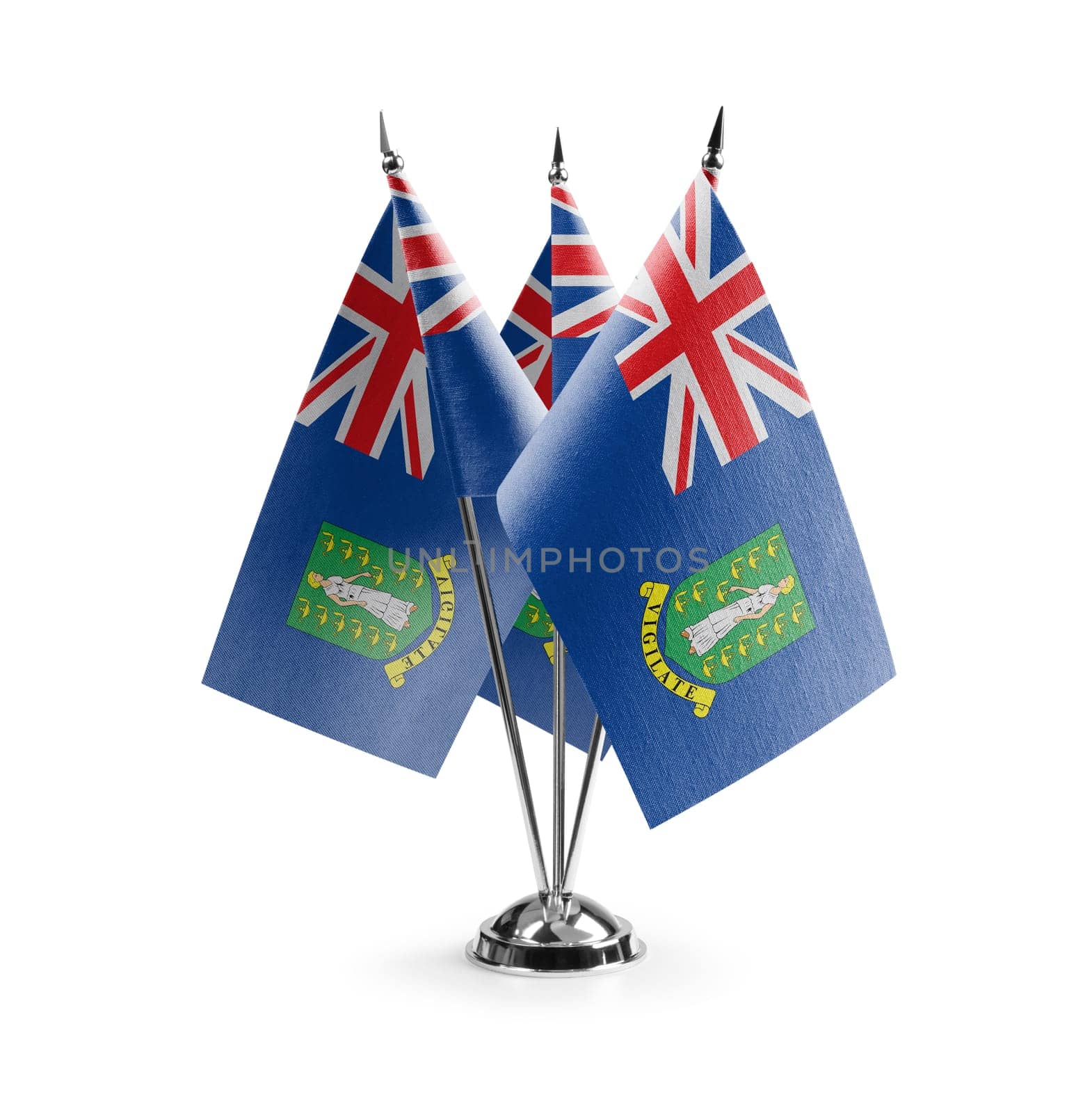 Small national flags of the British Virgin Islands on a white background by butenkow