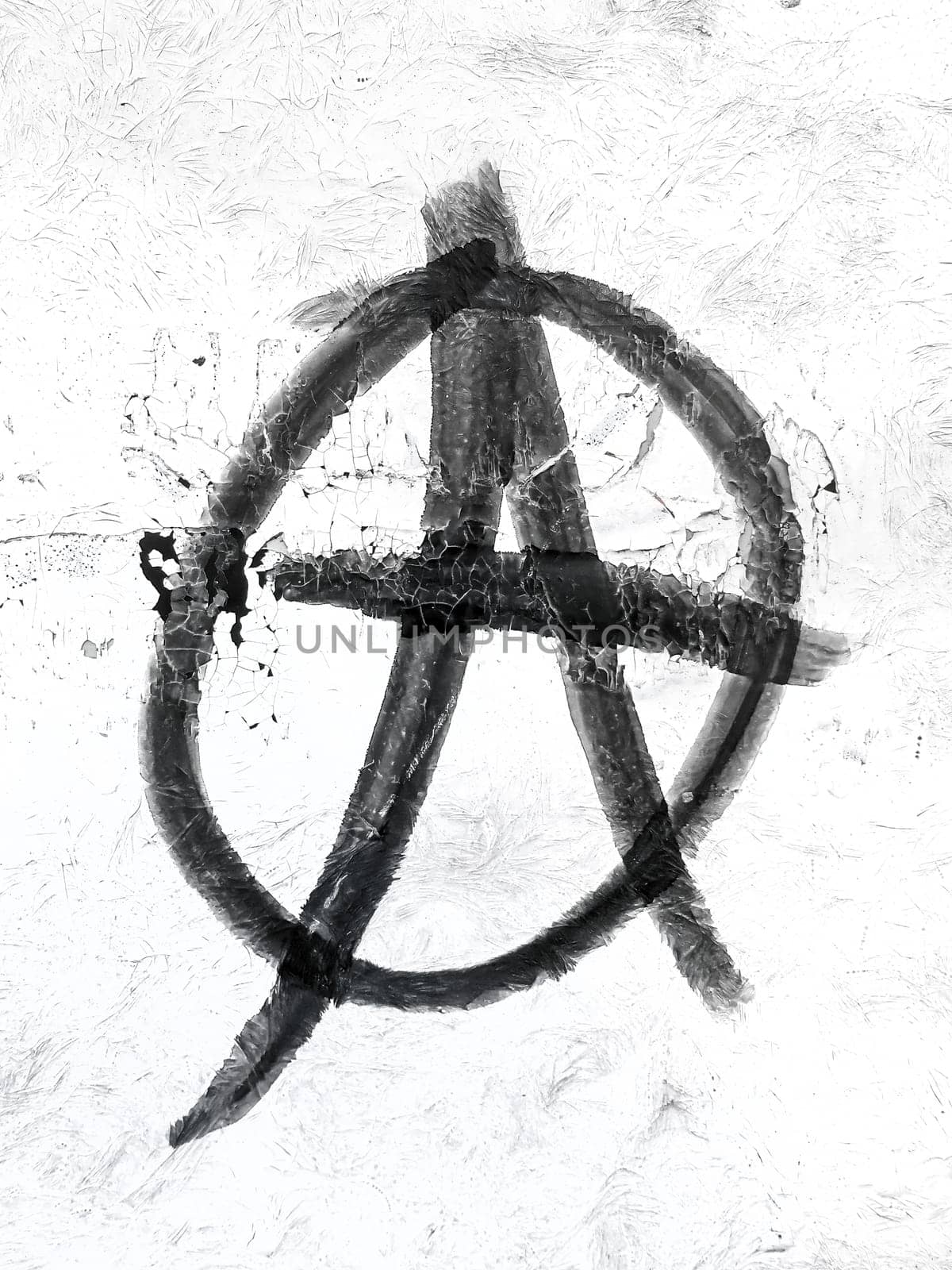 Anarchy symbol on wall. Ideal for textures, backgrounds and concepts.