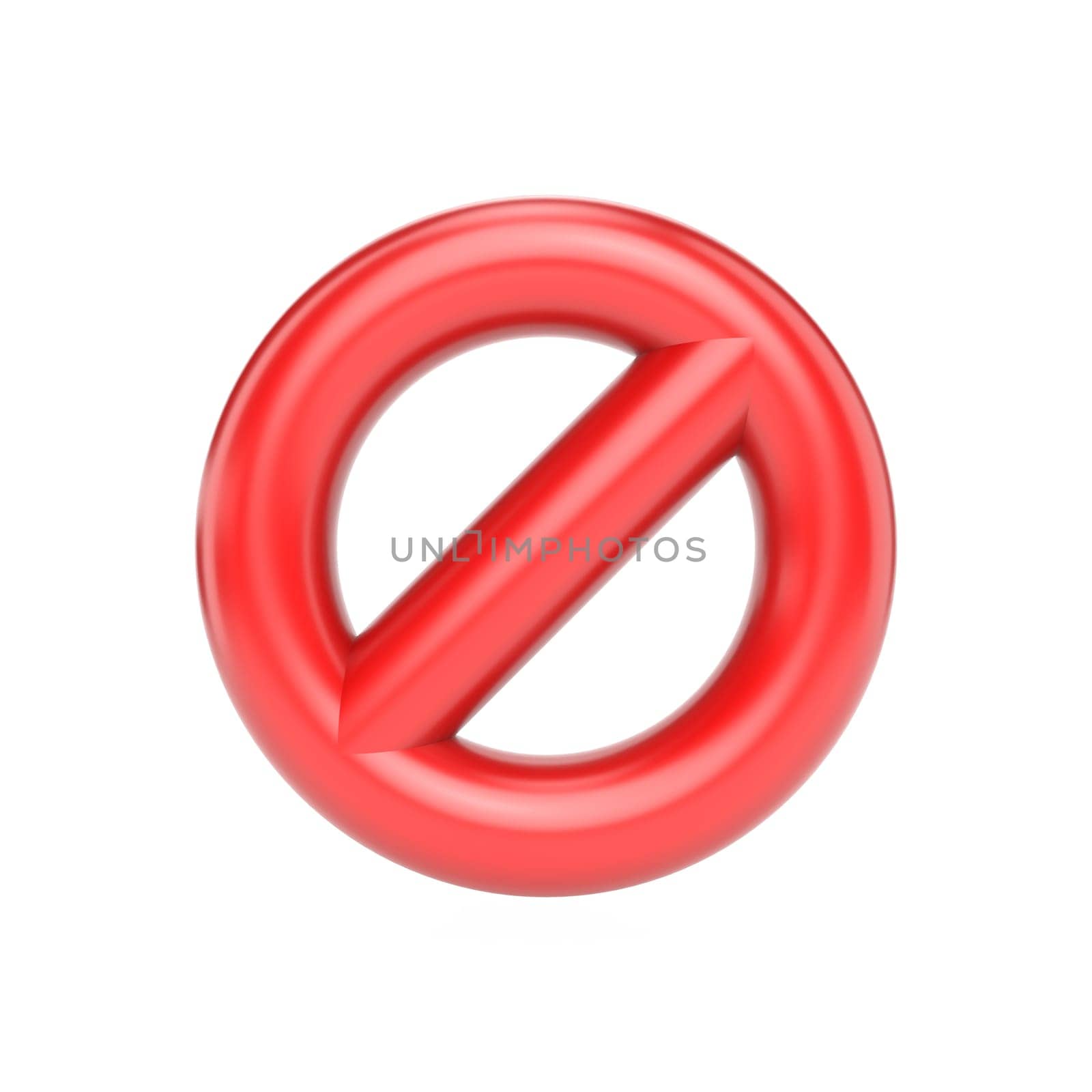 Prohibited sign 3D rendering illustration isolated on white background