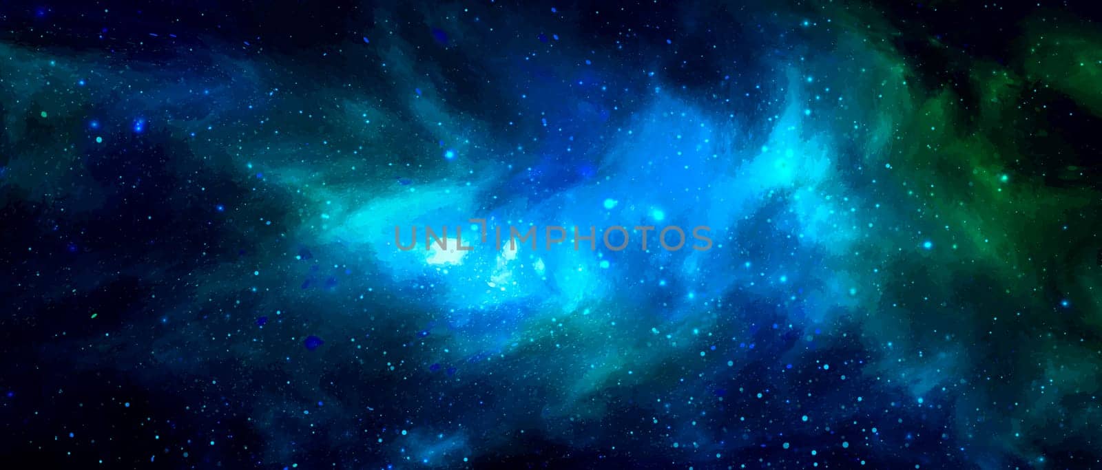 Space background with realistic nebula and shining stars. Magic colorful galaxy with stardust by Whatawin