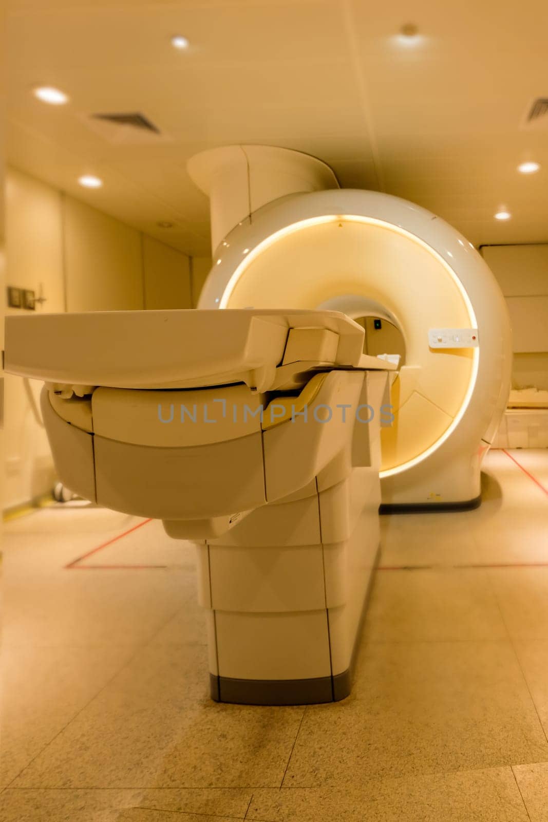 MRI Scanner or Magnetic resonance imaging scanner machine in Hospital .
