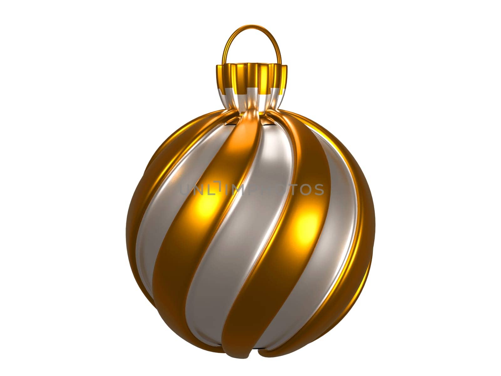 Realistic hanging christmas balls 3d redndering Christmas decoration isolated on white background. Clipping path. by samunella