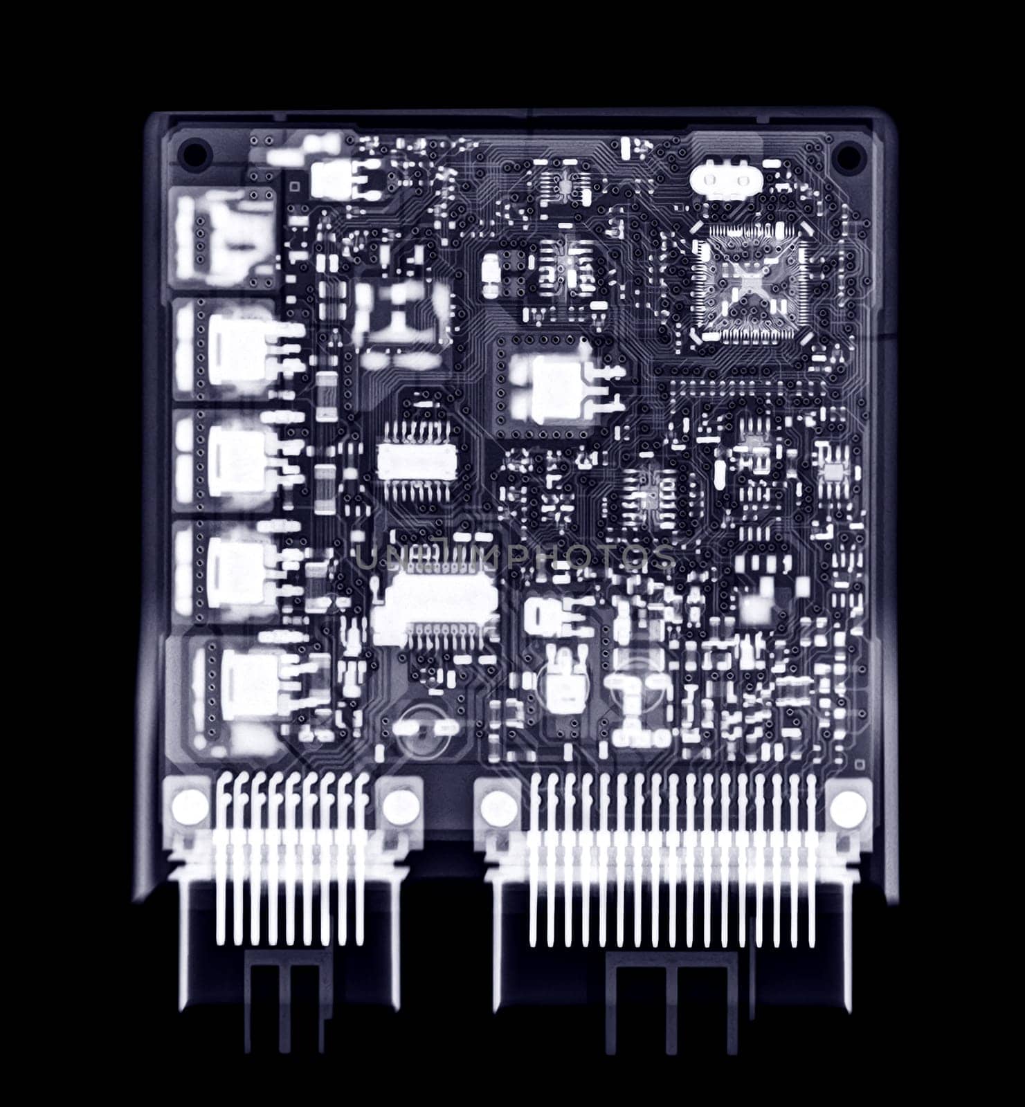 X-ray image of engine control unit or ECU in Motorcycle or Bigbike.