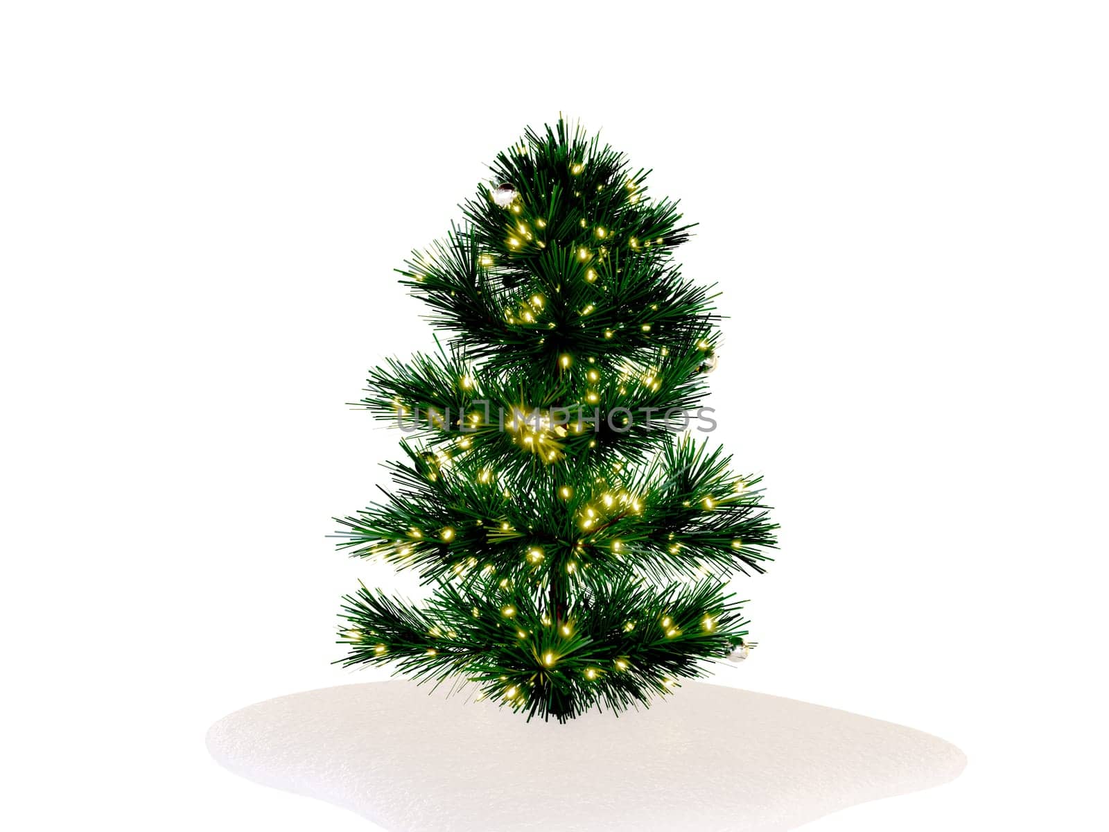3D Christmas tree or pine tree 3D ready to decorate , isolated on white background. clipping path.