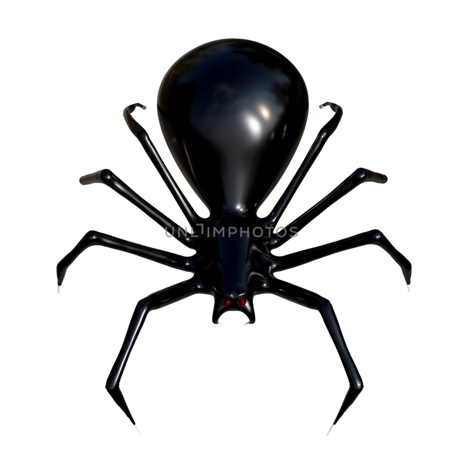 Realistic spider 3d rendering for Halloween decoration.
