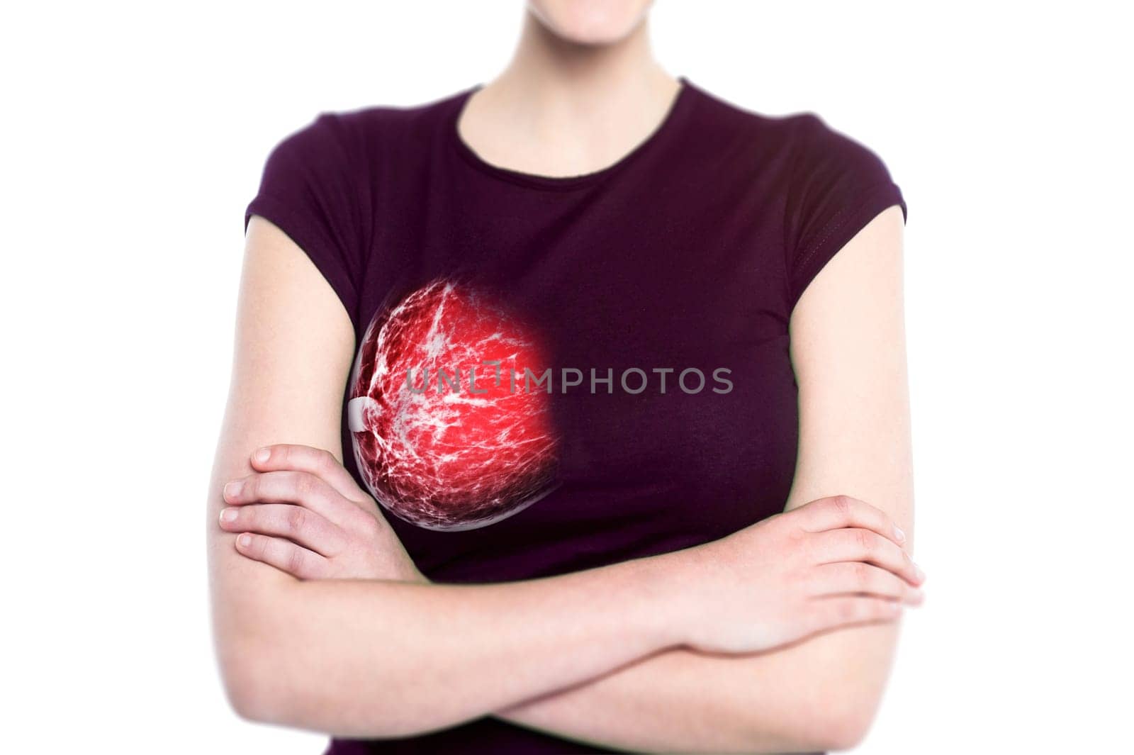 Mammogram image on the Right side chest of woman. by samunella