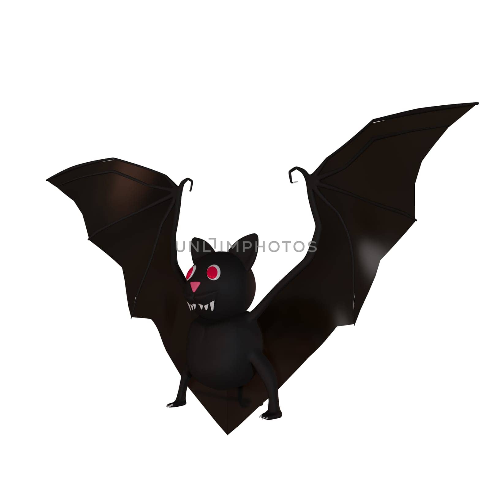 Evil bat Flying 3D rendering. by samunella