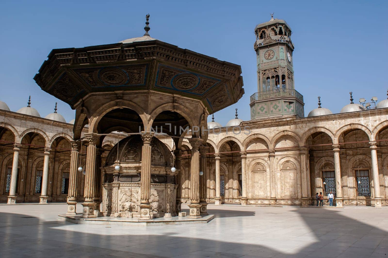Cairo, Egypt - April 14 2008: The mosque of Muhammad Ali (or Alabaster Mosque) in the Citadel of Cairo. Egypt