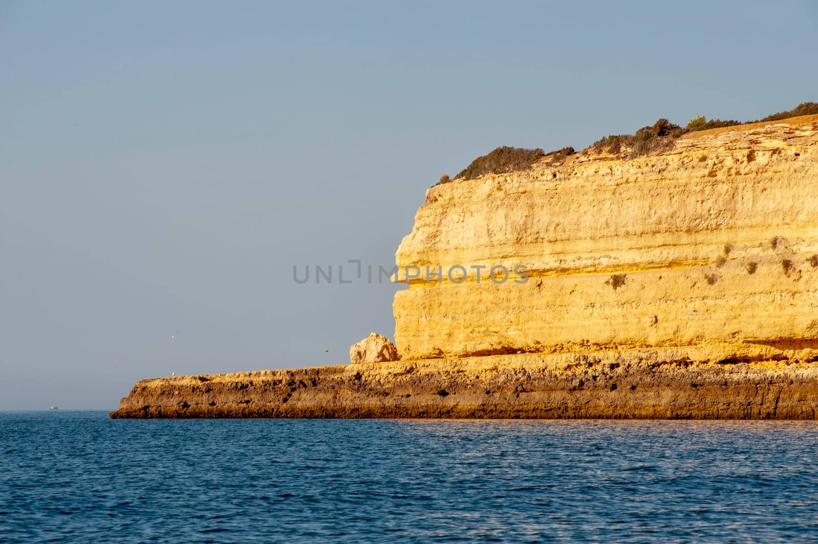 Rock formations on the Algarve coast in Portugal