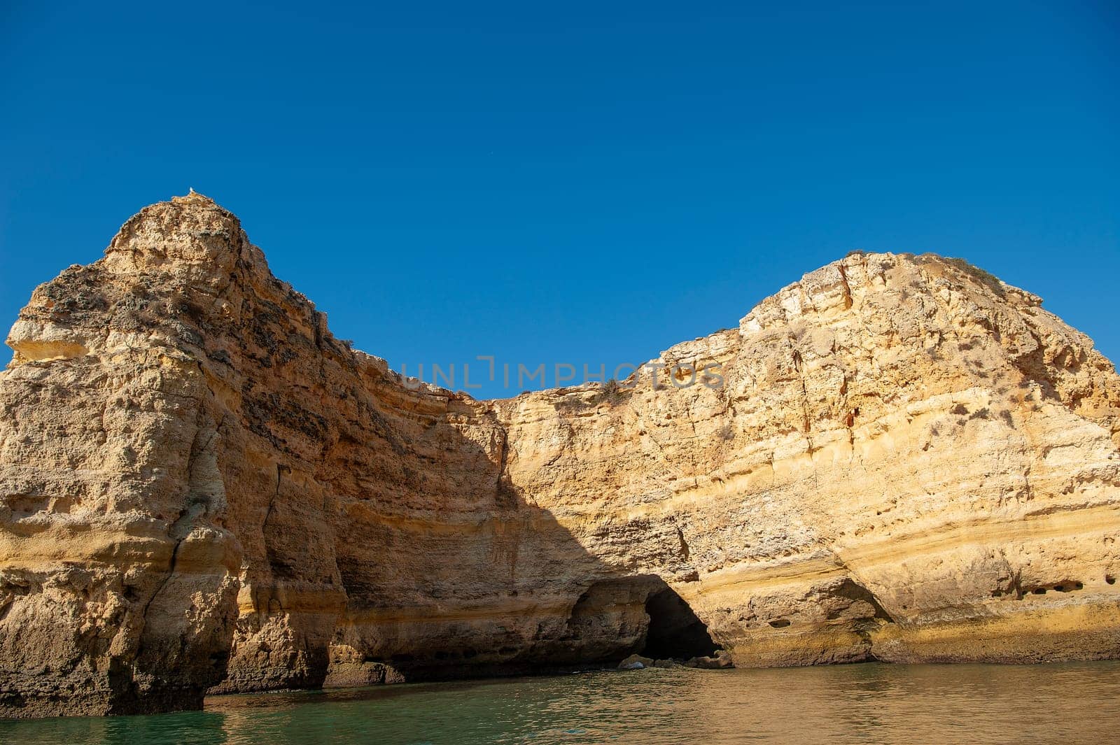 Rock formations on the Algarve coast in Portugal