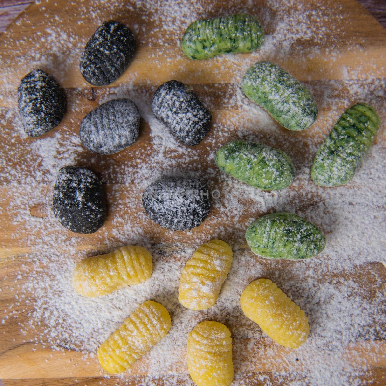 Multicoloured gnocci potato peru italian food, Homemade, High quality photo