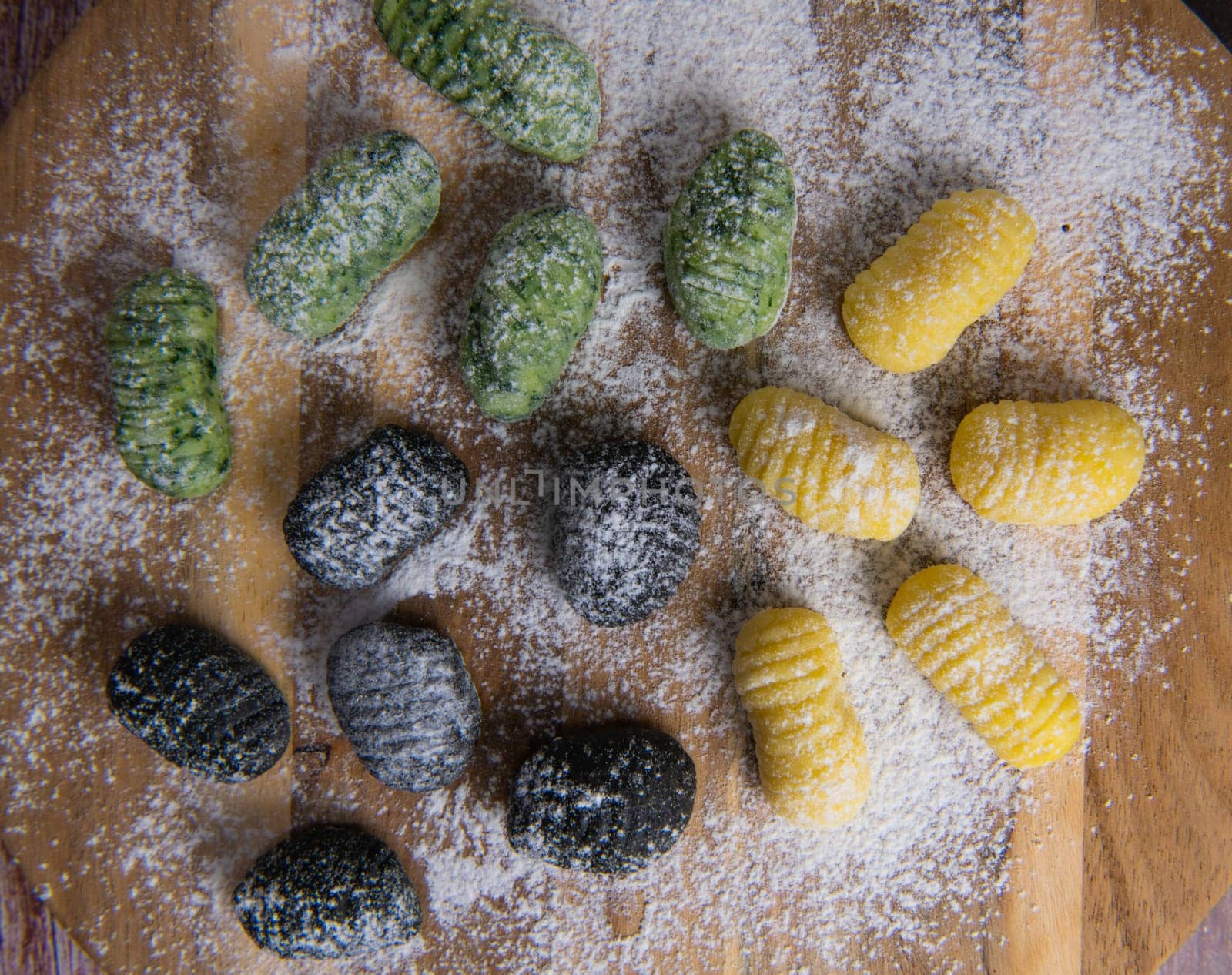 Multicoloured gnocci potato peru italian food, Homemade, High quality photo