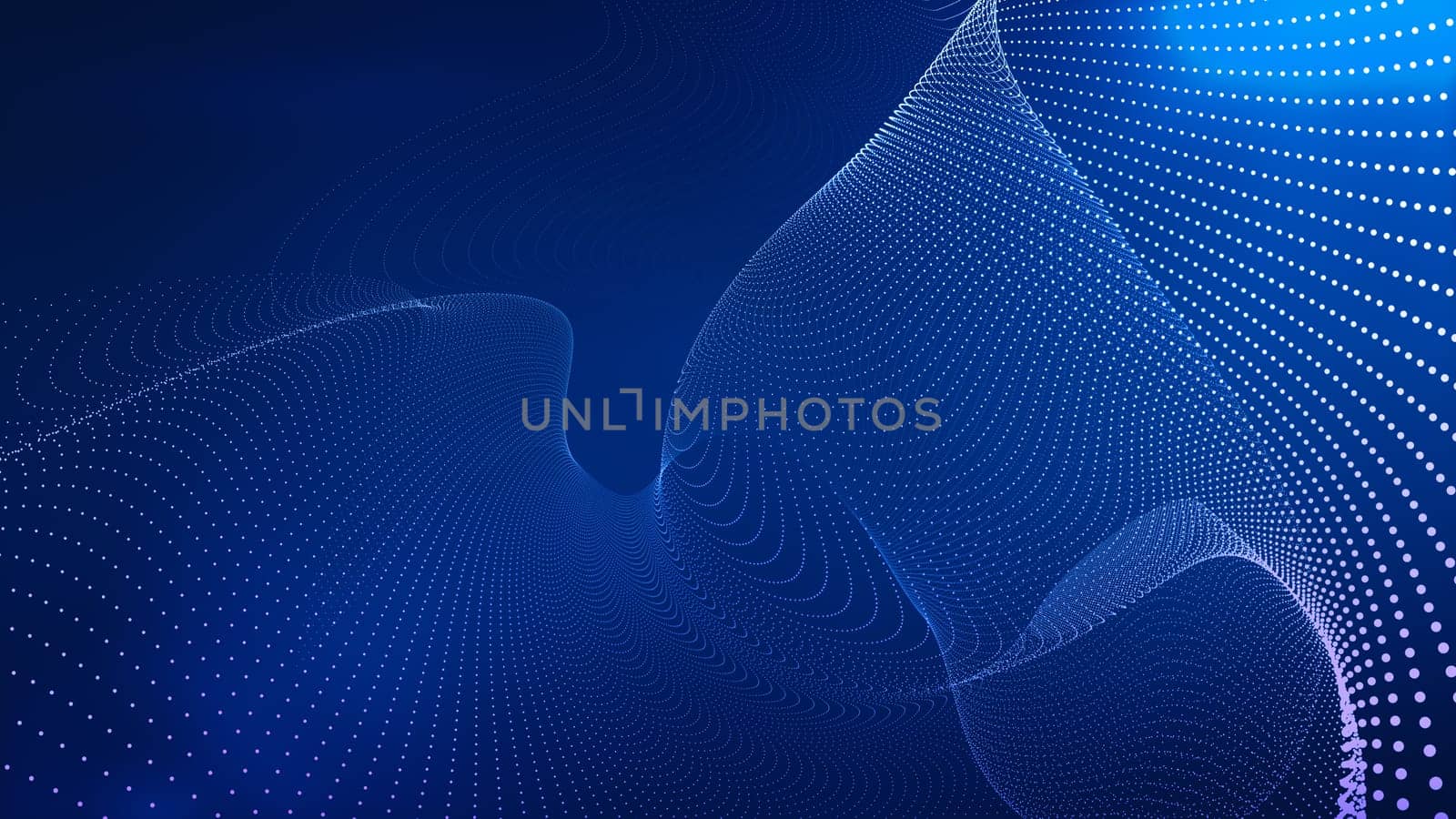 Abstract wave technology particle of technology background with blue light. Cloud computing concept.