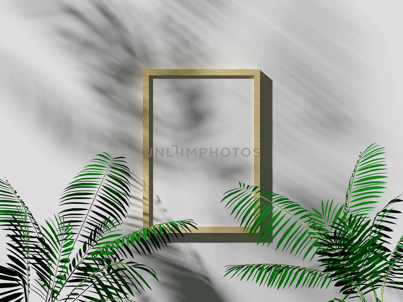 Realistic of photo frame mockup, 3d illustration