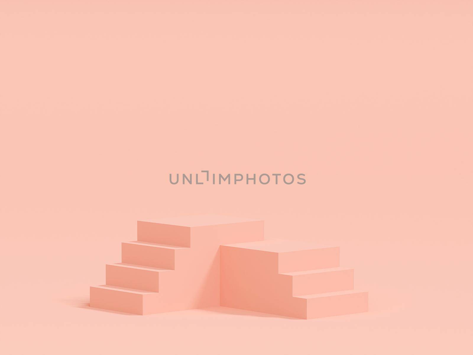 Scene of pastel color with geometric shape podium on pink background, 3d rendering by nutzchotwarut