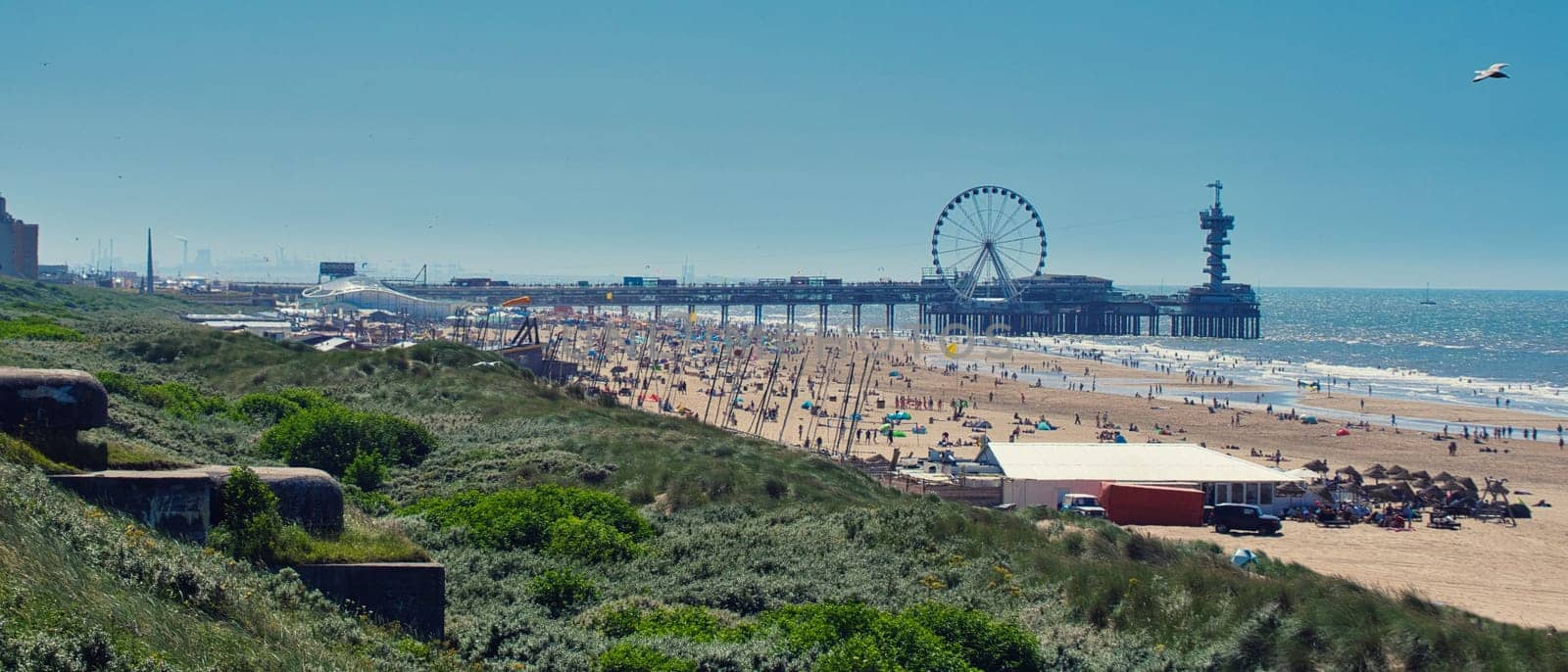 Panoramic view of the ferris wheel in Scheveningen, Netherlands