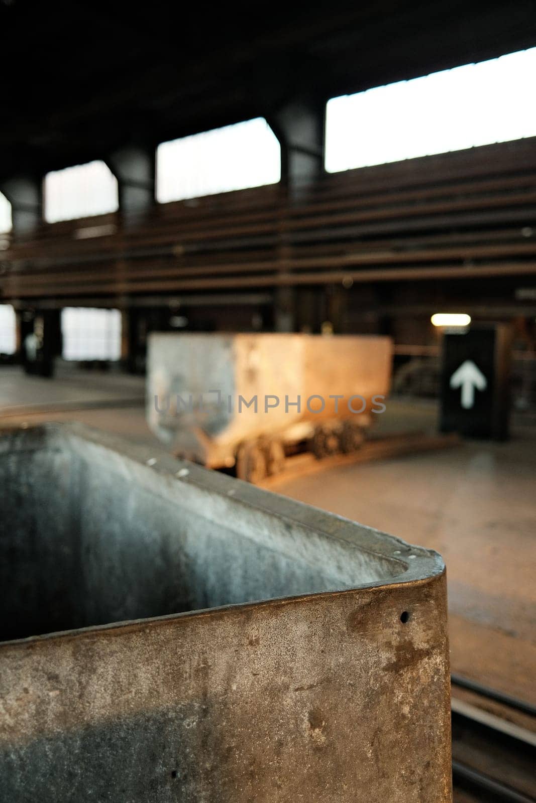 Details of a coal lorry in the sunset, Mine, Ruhr area, Germany