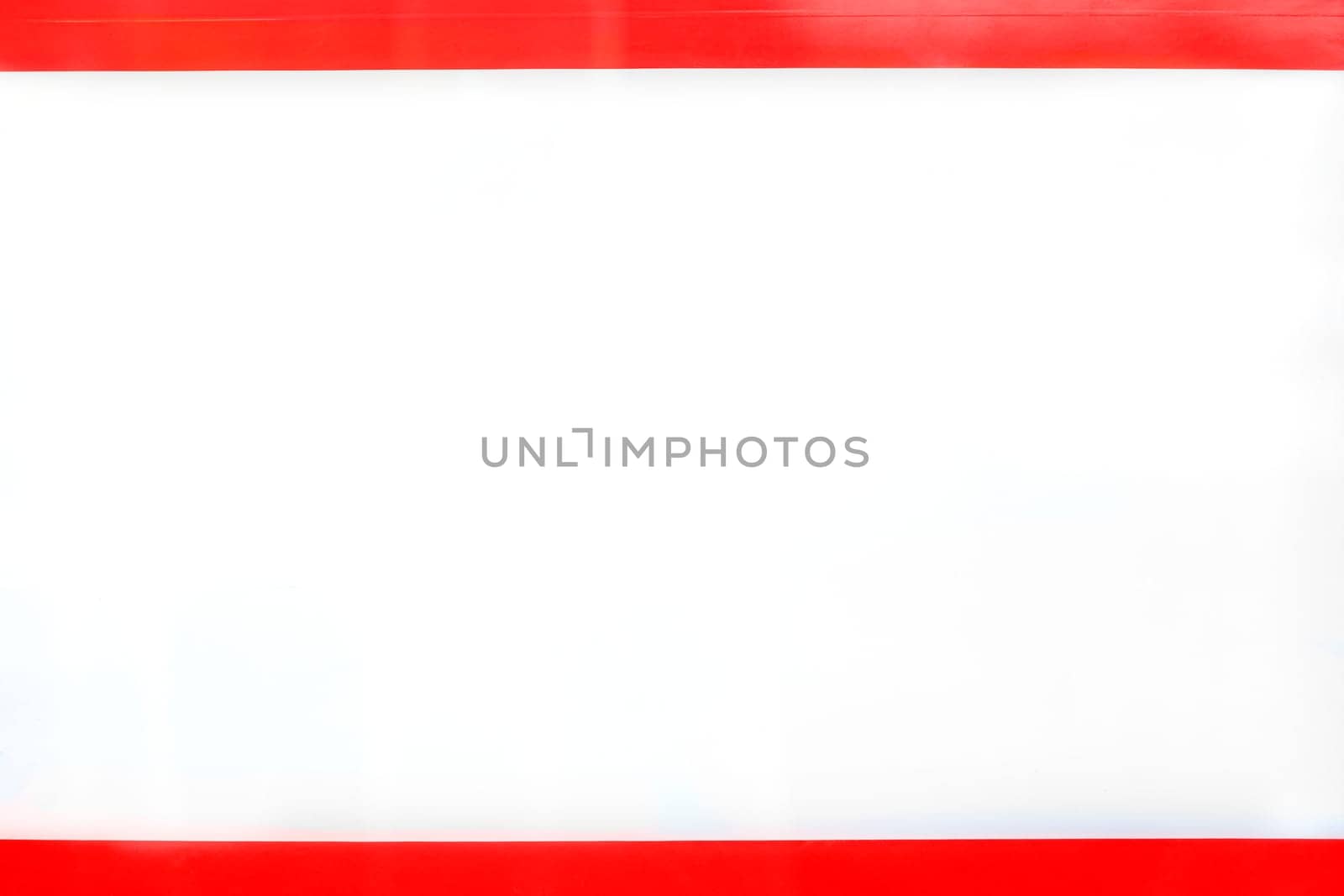 Red frame up and bottom on white background.