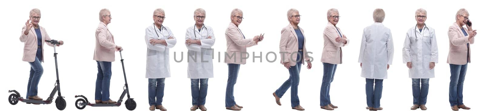 set of images of a woman in full growth. displays many concepts