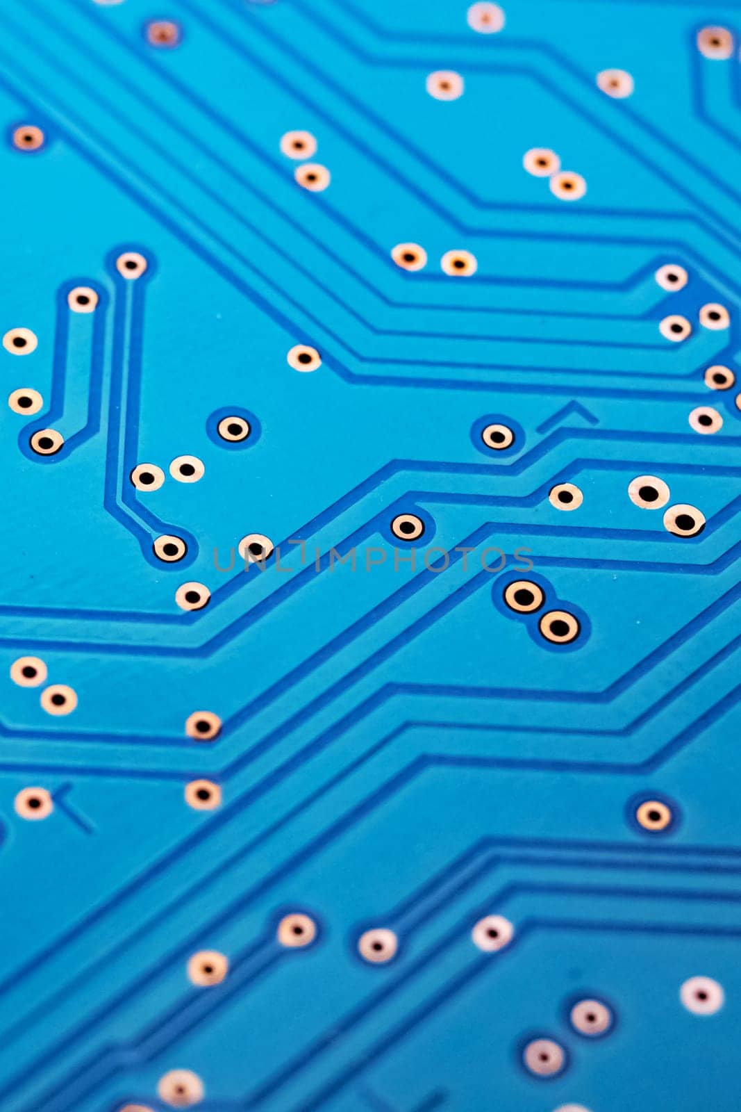 Board inside a computer hard drive close up