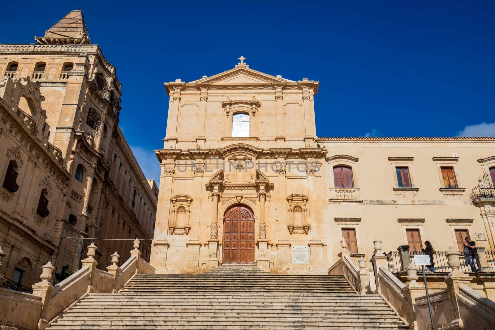 Church of Saint Francis of Assisi, iconic building in the historical center of Noto, picturesque town in Sicily, Italy