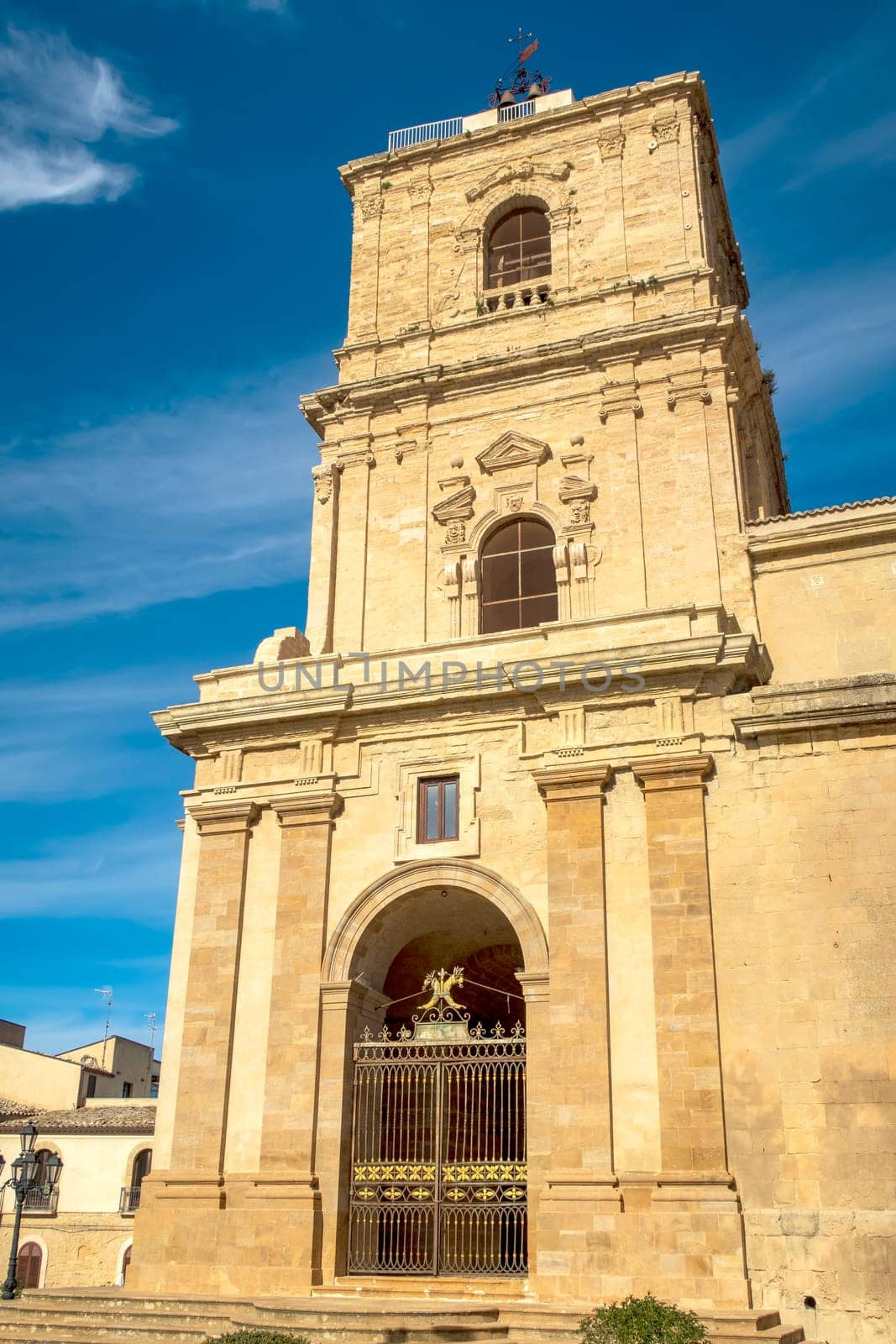 The cathedral of Enna in Sicily, Italy.  Vertical view