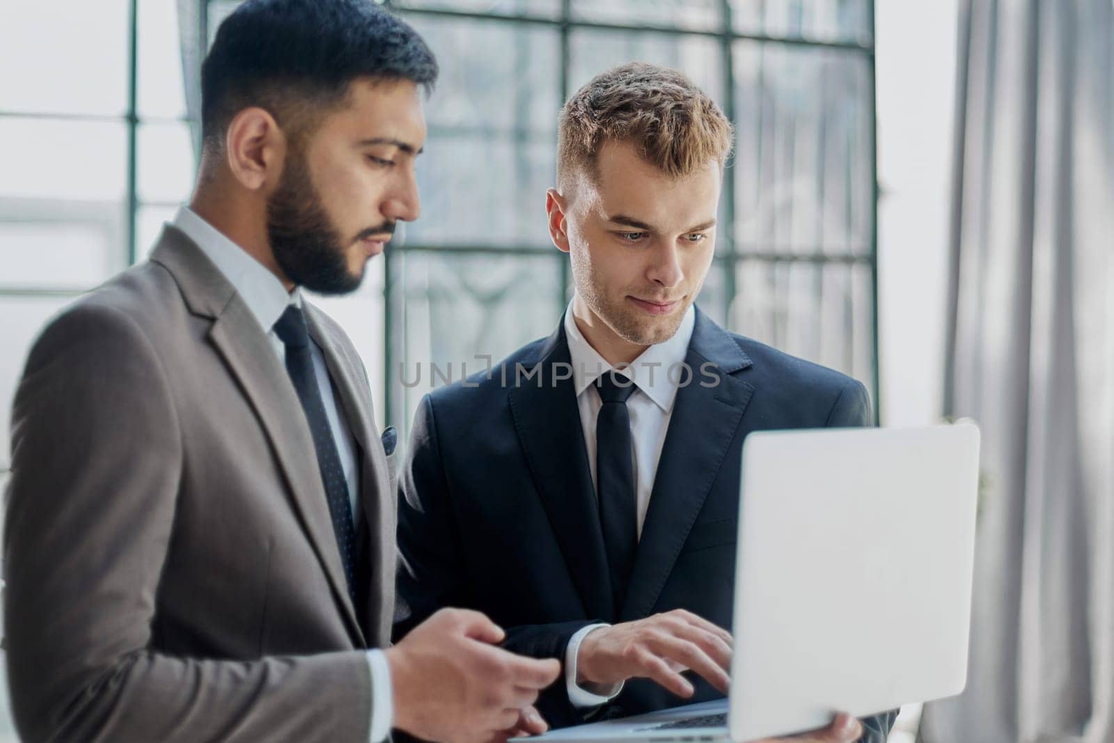 Businessman discussing project with colleague