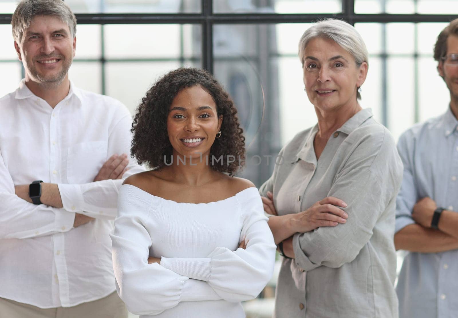 A group of young modern people in smart casual clothes