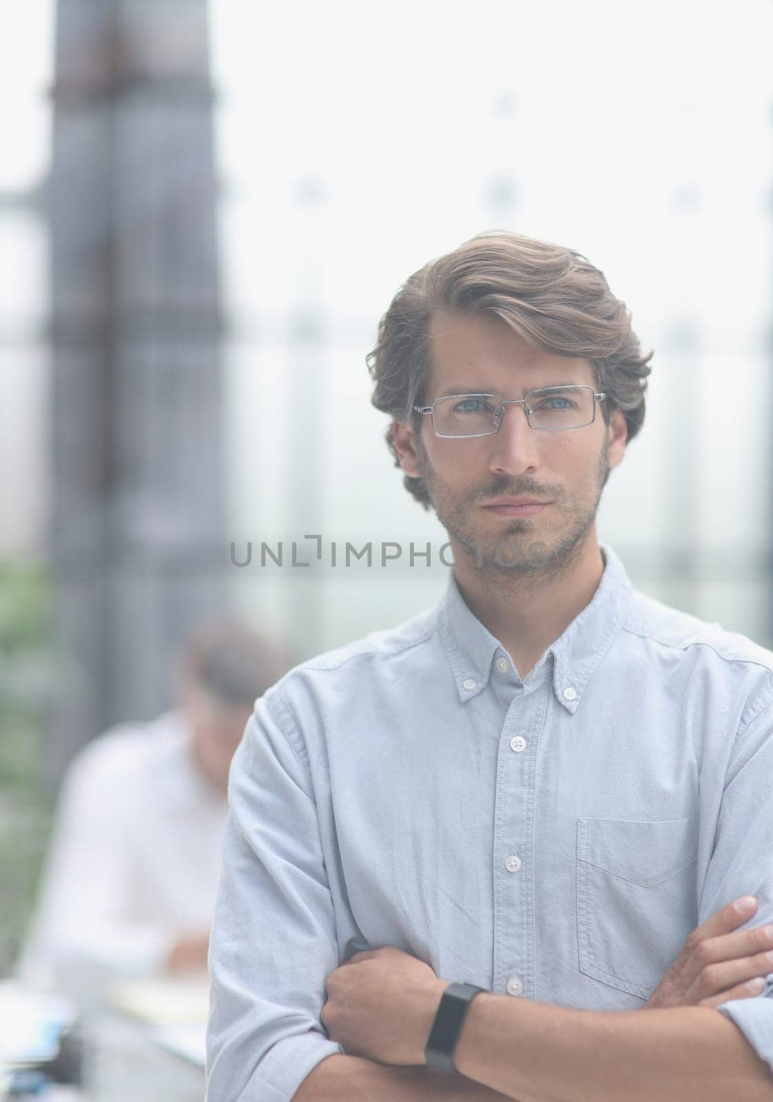 young successful businessman close-up in the office