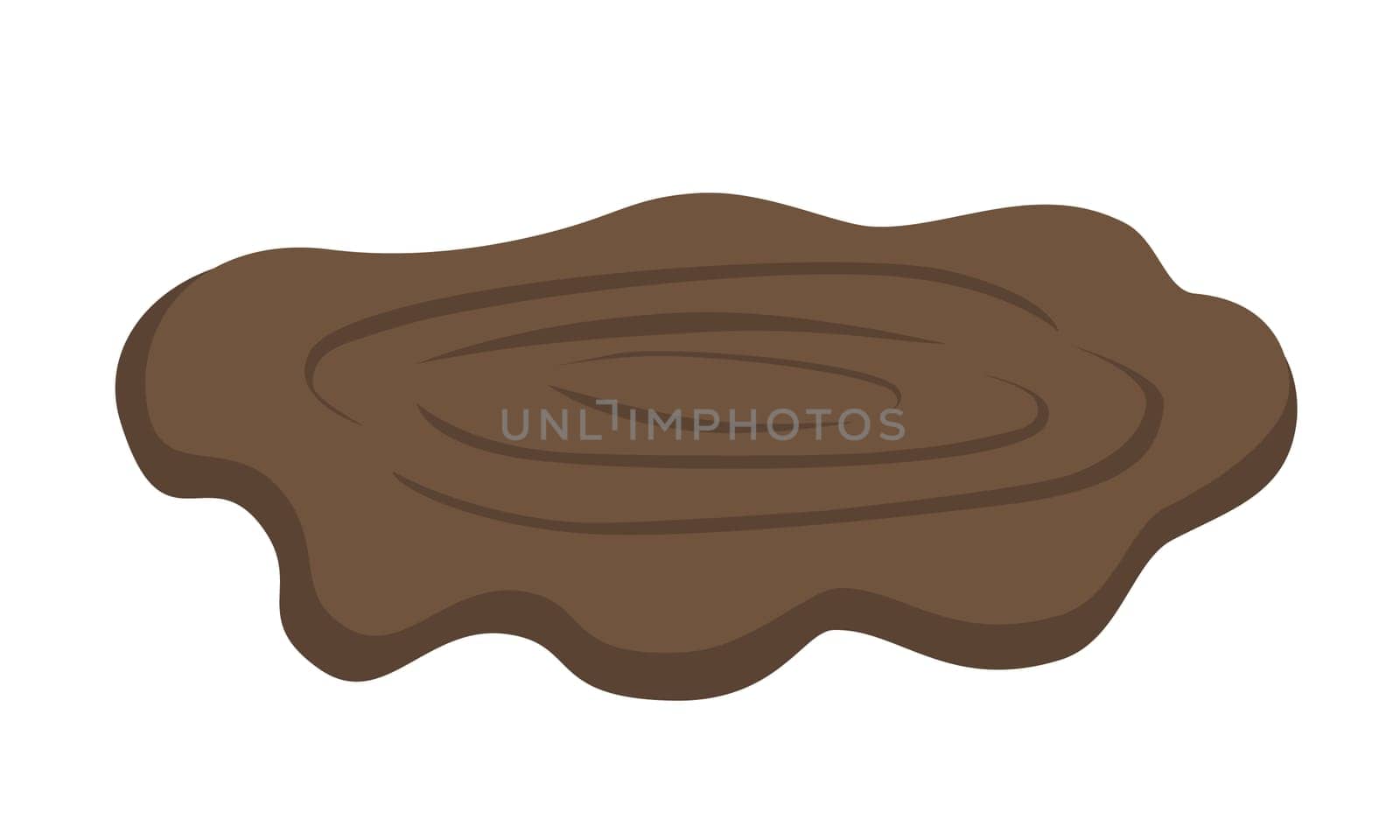 Puddle of mud isolated on white background. Vector illustration in flat cartoon style by Ablohina