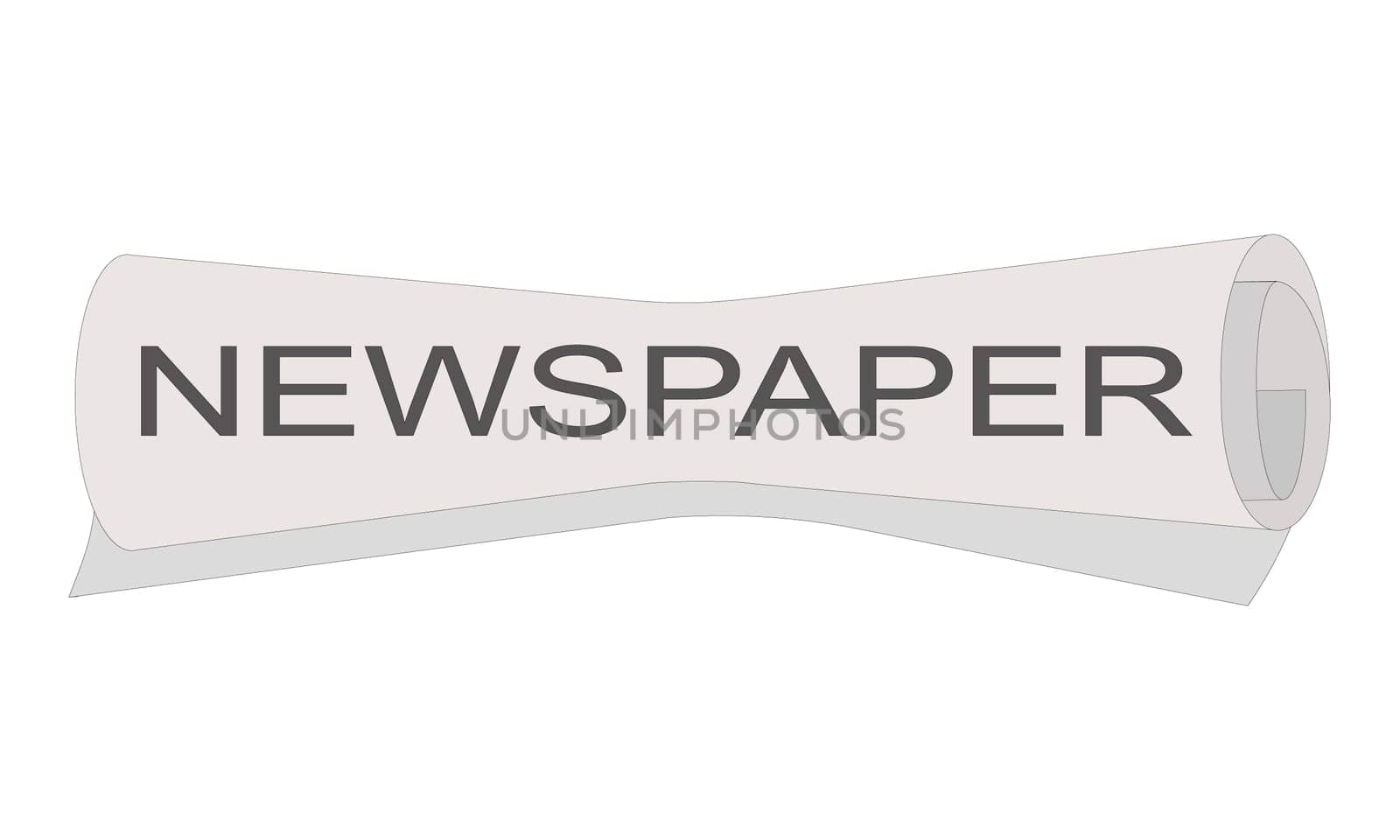 Roll of newspaper with Newspaper headline isolated on white background. Vector illustation.