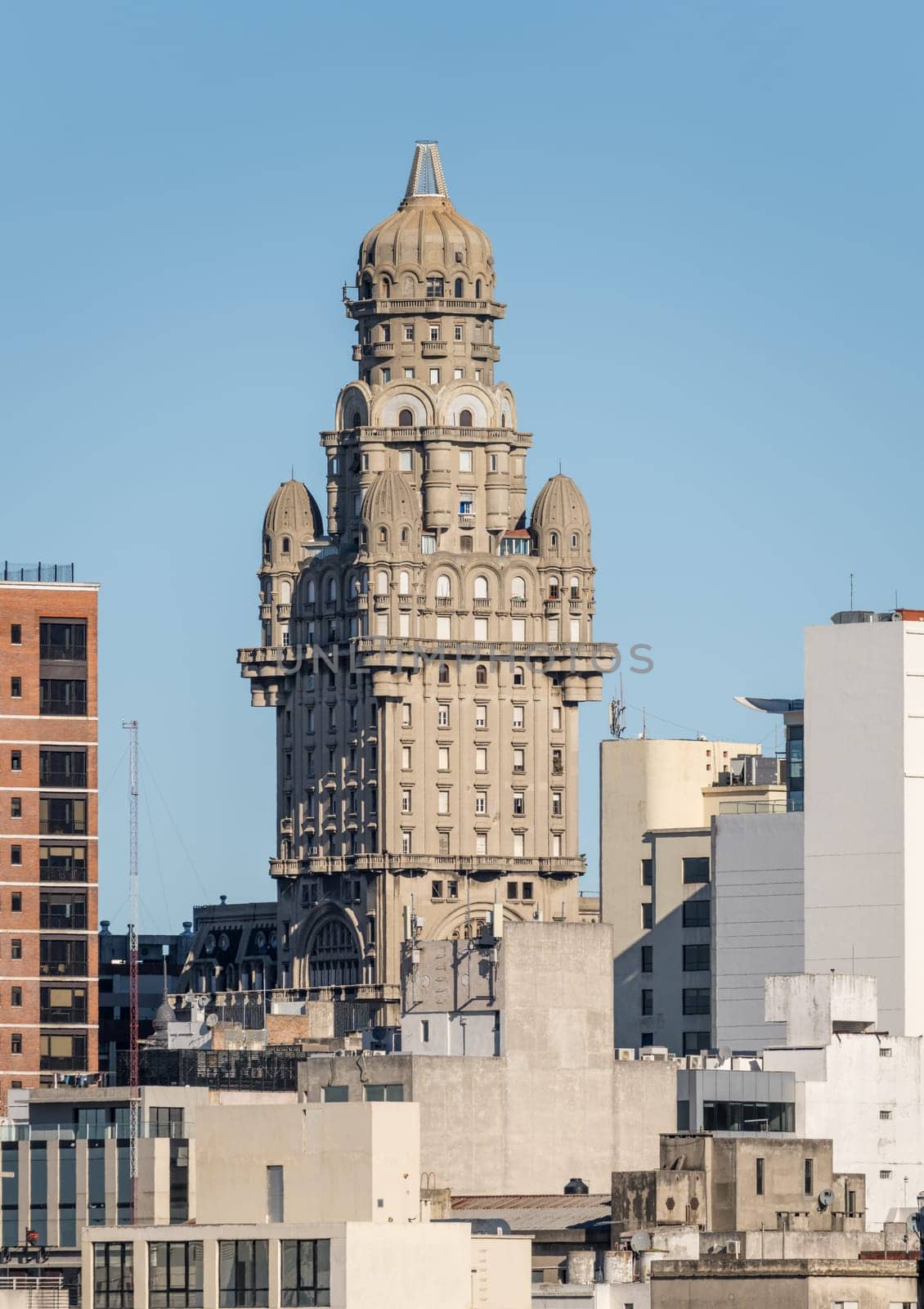 Downtown skyline of Montevideo in Uruguay with Salvo Palace by steheap