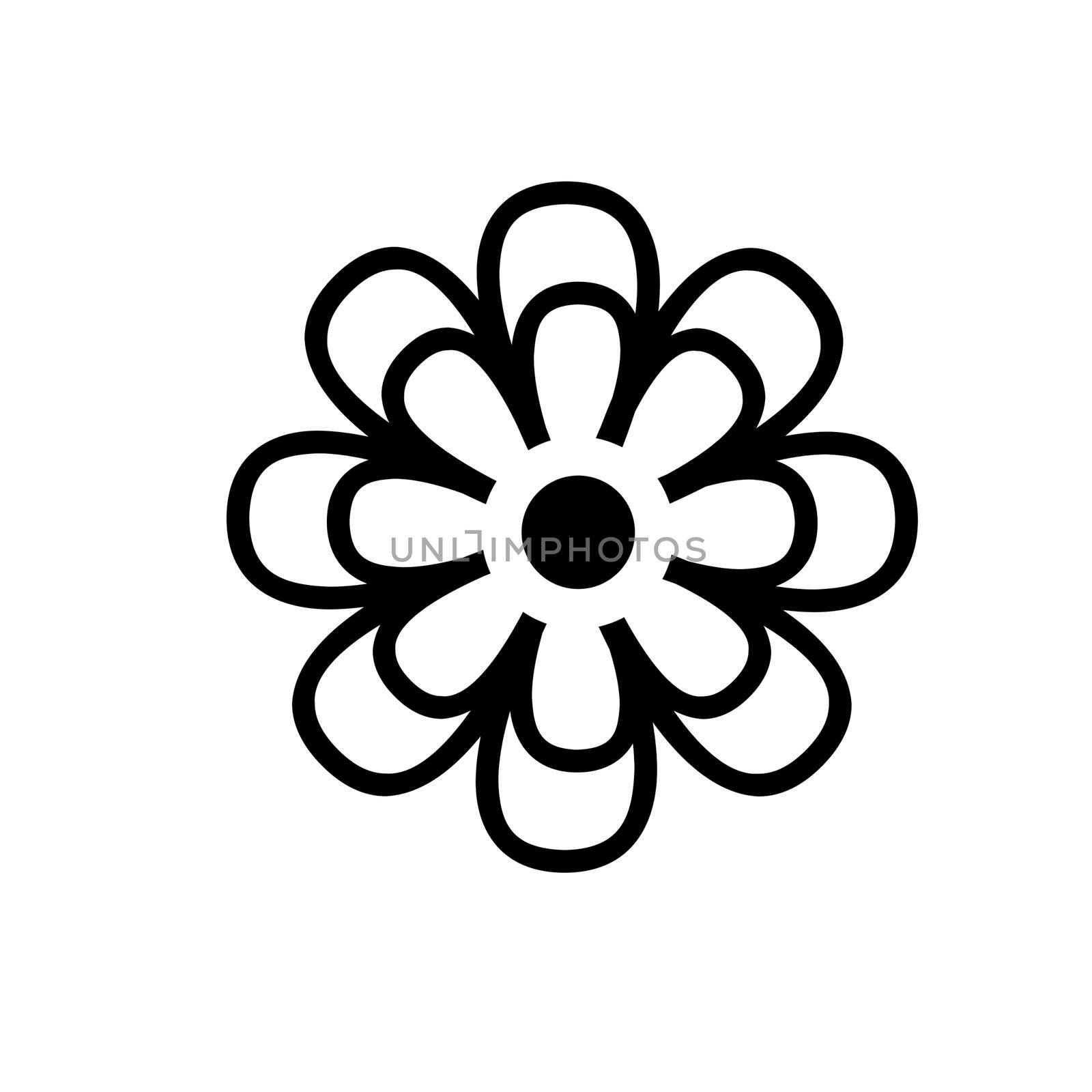 Flower icon simple isolated on white background. by georgina198