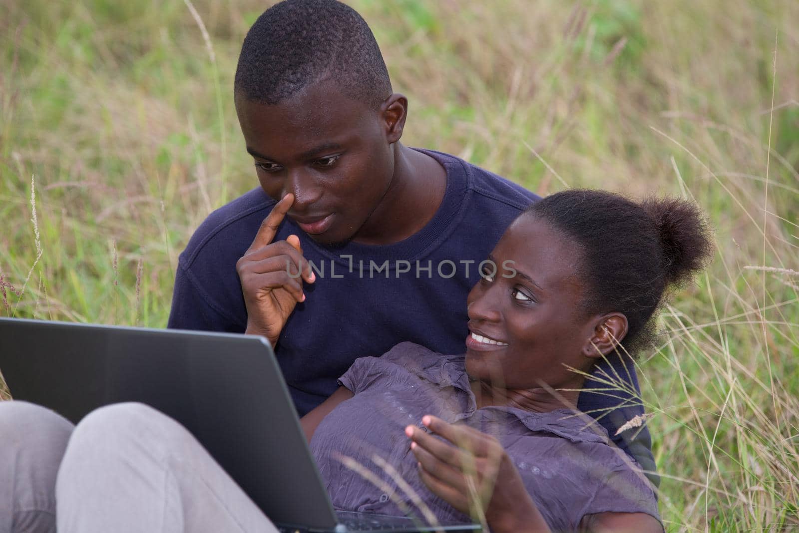 young african couple, happy. by vystek