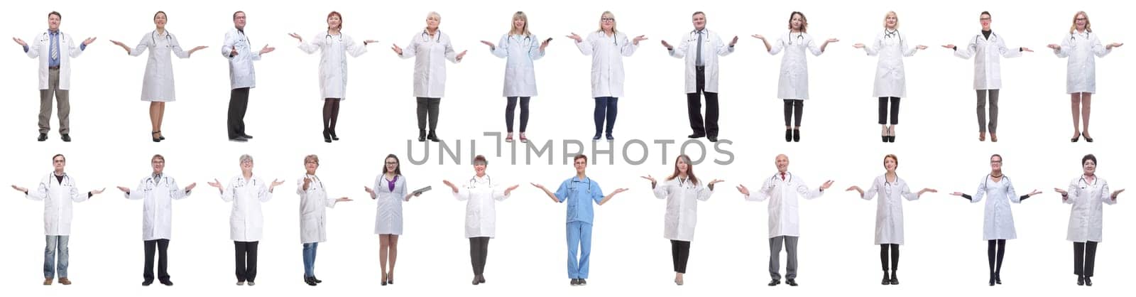 group of doctors in full length isolated by asdf