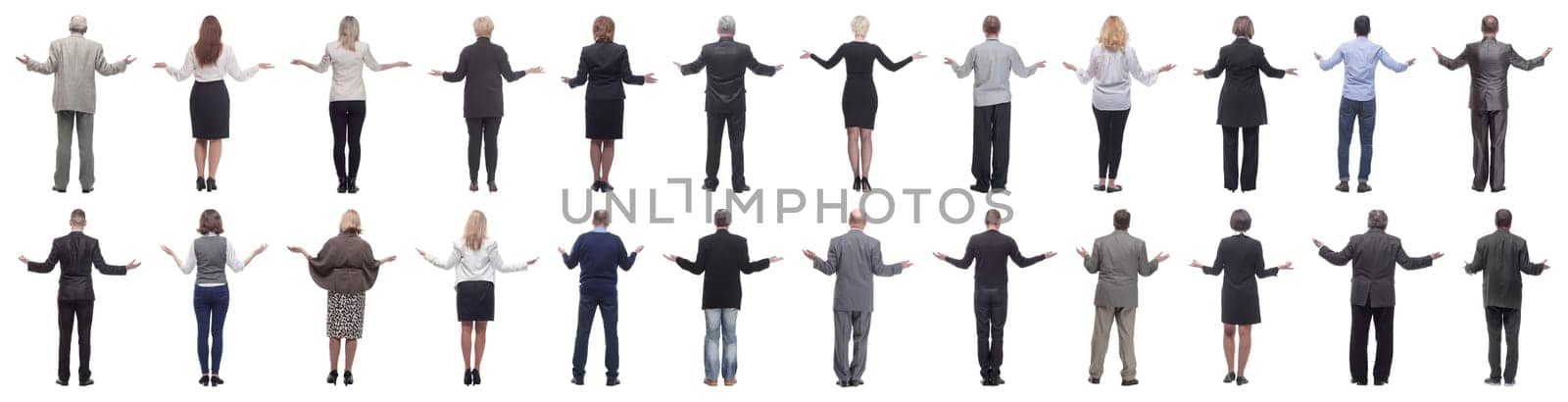 group of successful business people isolated on white background