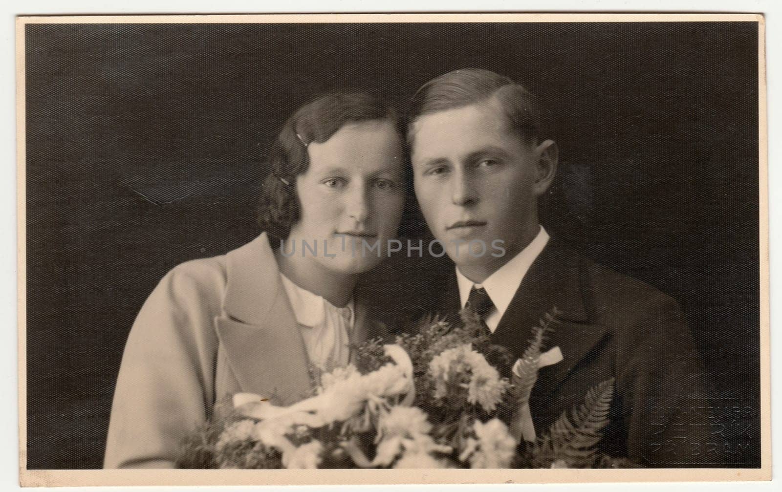 Vintage photo of newlyweds by roman_nerud