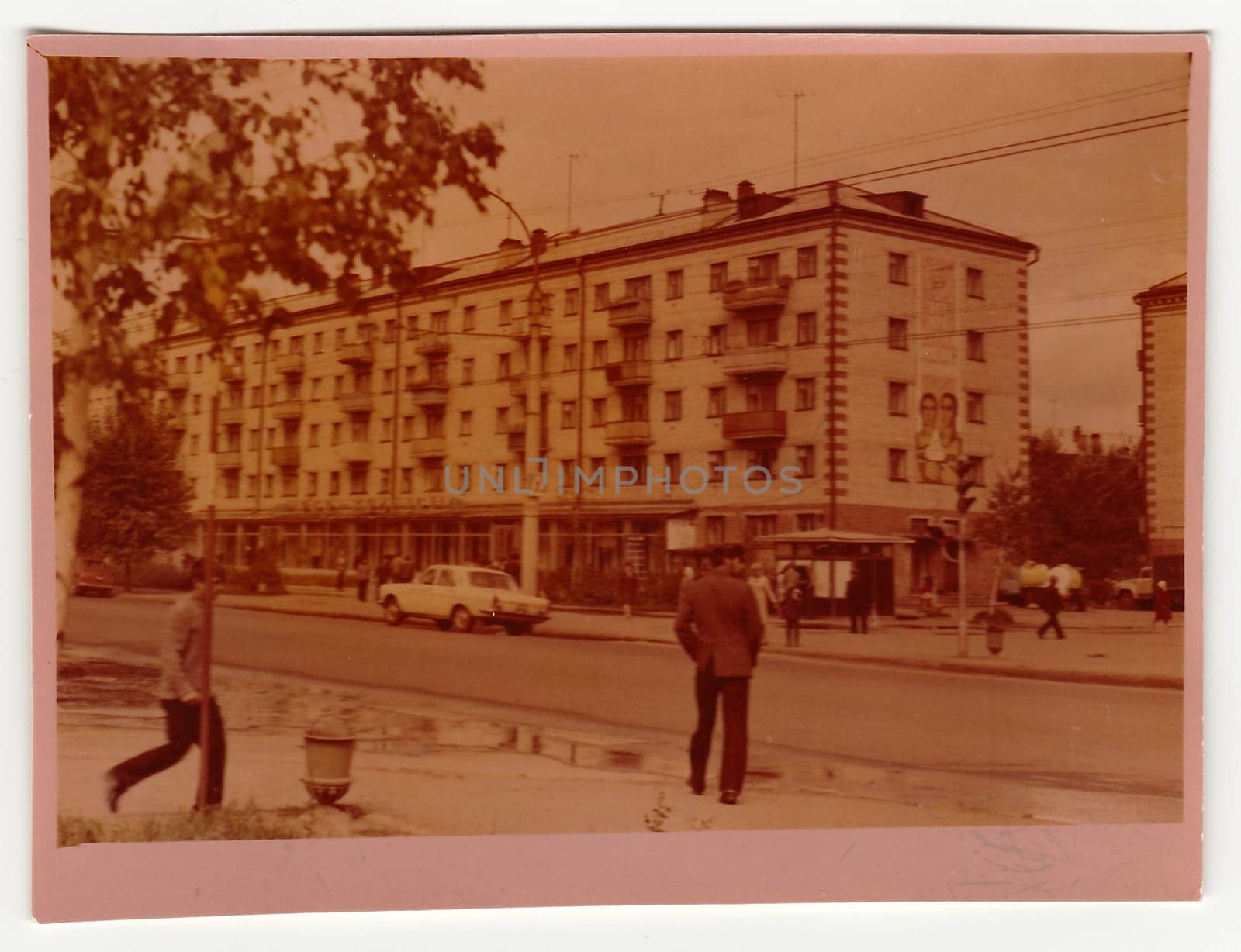 Vintage photo shows street in USSR. by roman_nerud