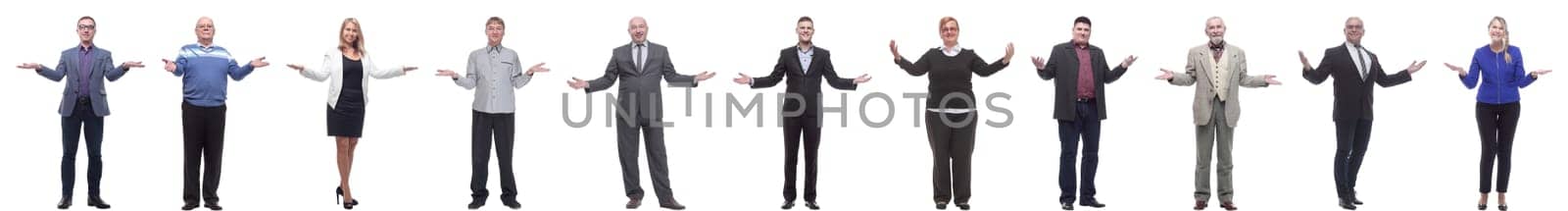 group of successful business people isolated on white background