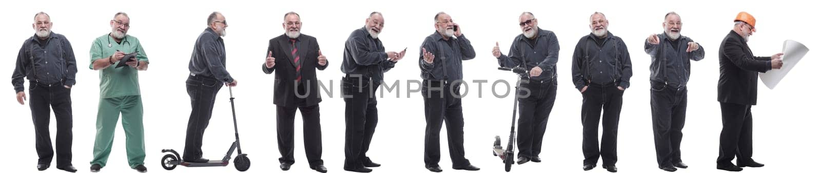 set of images of a man in full growth. displays many concepts