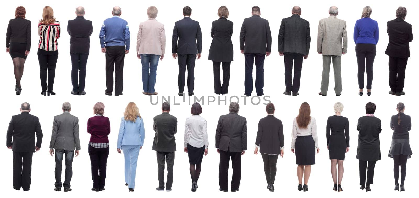 group of successful business people isolated on white background