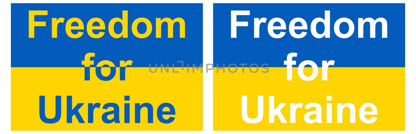 Freedom for Ukraine. The flag of Ukraine with the inscription. A country in the east of Europe.