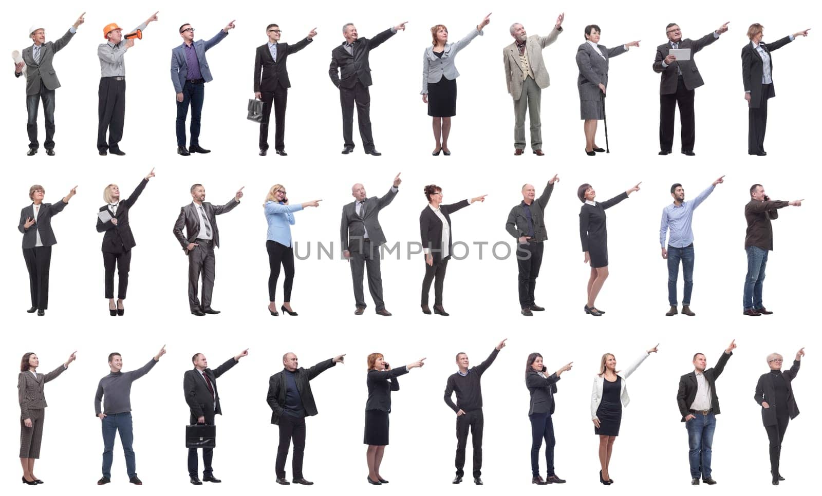 group of business people showing thumbs up isolated by asdf