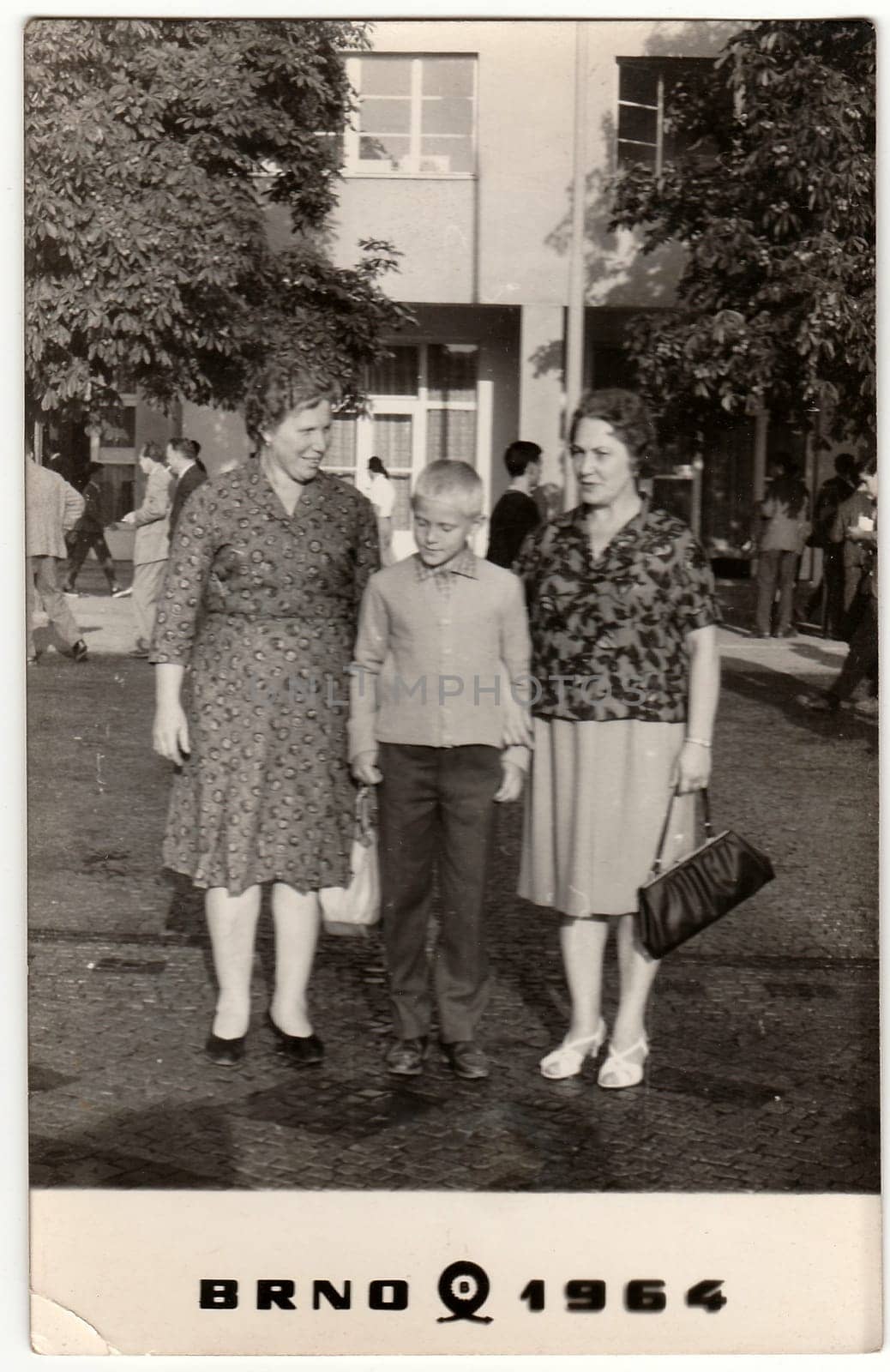 Vintage photo shows people visit Brno Trade Fairs and Exhibitions. by roman_nerud