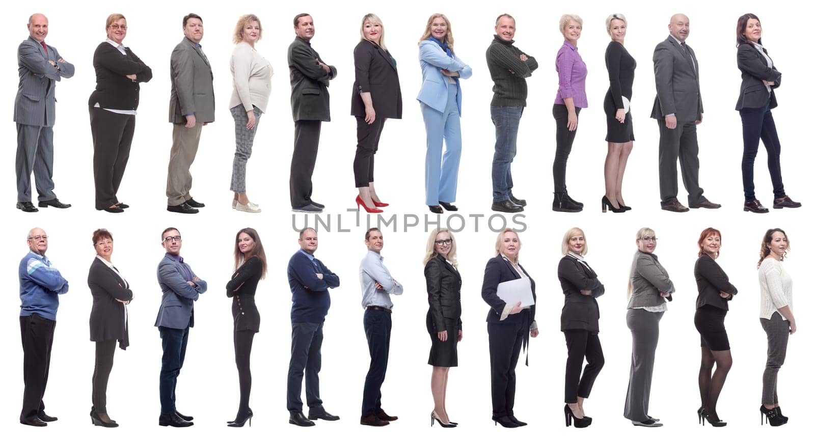 group of successful business people isolated on white background